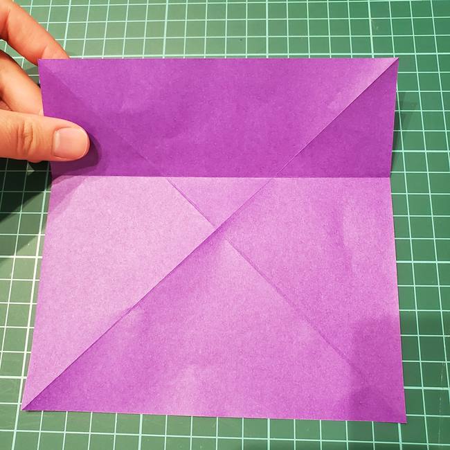 折り紙の花 簡単一枚でダリアをつくる折り方作り方①折り筋(8)