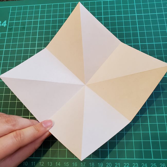 いちごの折り紙 立体的でも簡単な作り方折り方①果実(9)