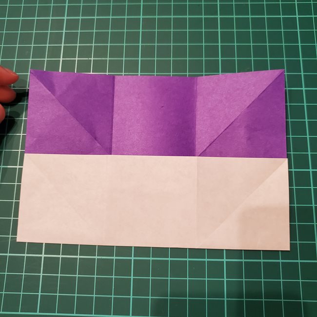折り紙の花 簡単一枚でダリアをつくる折り方作り方①折り筋(11)