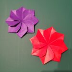 折り紙の花(簡単一枚)ダリアの折り方作り方｜平面だから壁飾りや手紙にも！