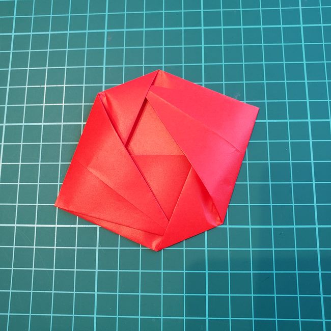 折り紙の花 簡単に一枚でバラをつくる作り方折り方(8)