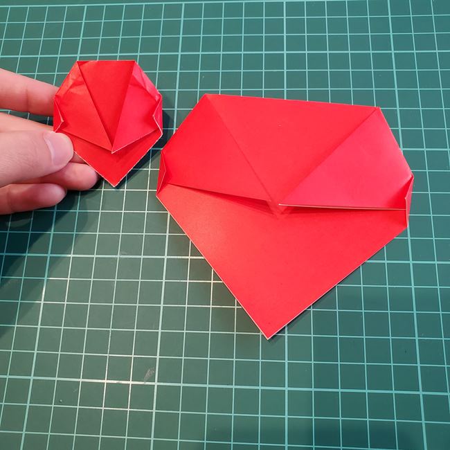 いちごの折り紙 簡単に3歳4歳児も作れる折り方作り方(4)