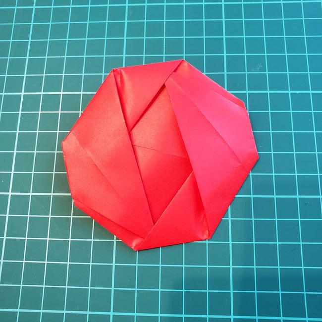 折り紙の花 簡単に一枚でバラをつくる作り方折り方(9)