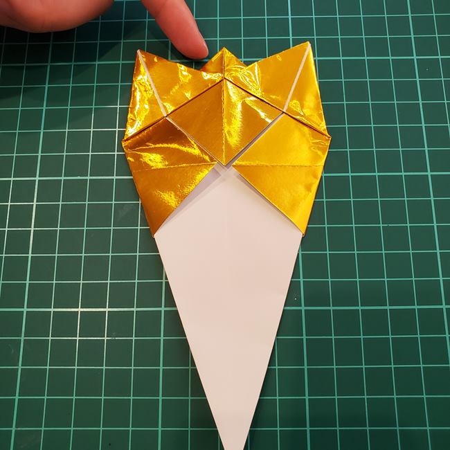 妖怪ウォッチの折り紙 ゴルニャンの折り方作り方(13)