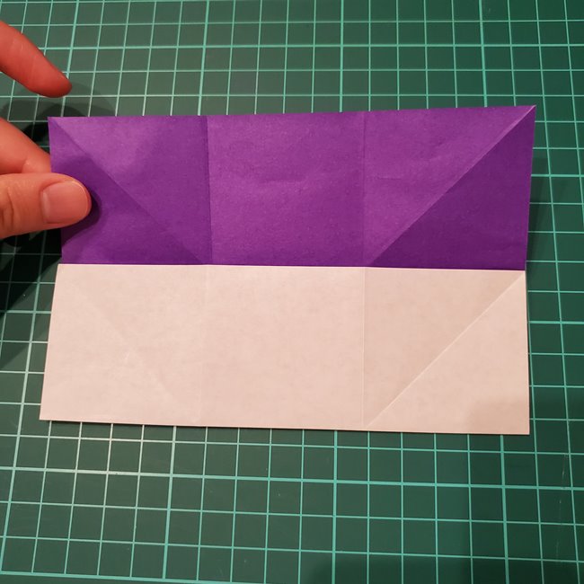 折り紙の花 簡単一枚でダリアをつくる折り方作り方①折り筋(13)