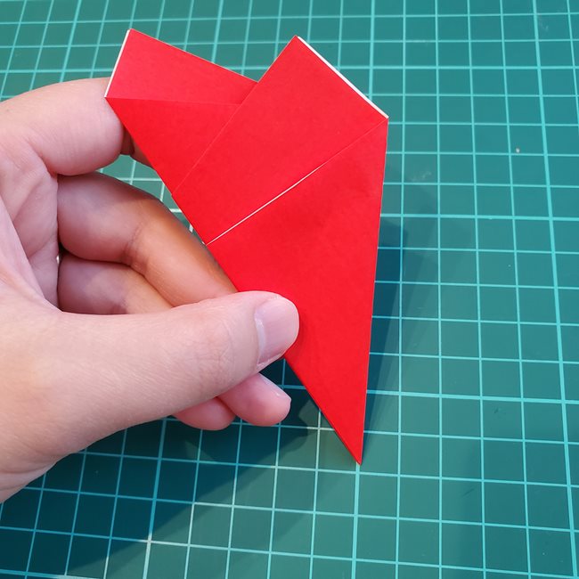 折り紙の花 簡単に一枚で平面に切る切り方折り方(7)
