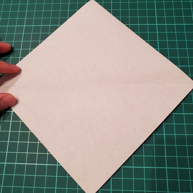 折り紙の花 簡単一枚でダリアをつくる折り方作り方①折り筋(3)