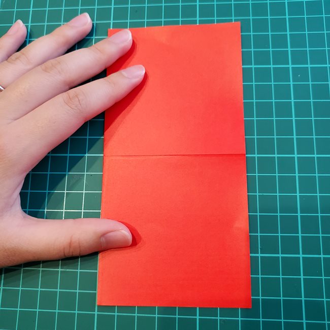 いちごの折り紙 立体的でも簡単な作り方折り方①果実(4)
