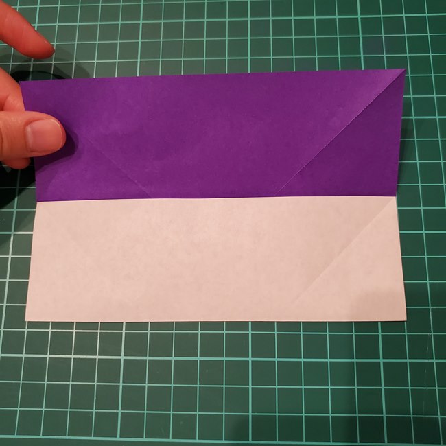 折り紙の花 簡単一枚でダリアをつくる折り方作り方①折り筋(9)