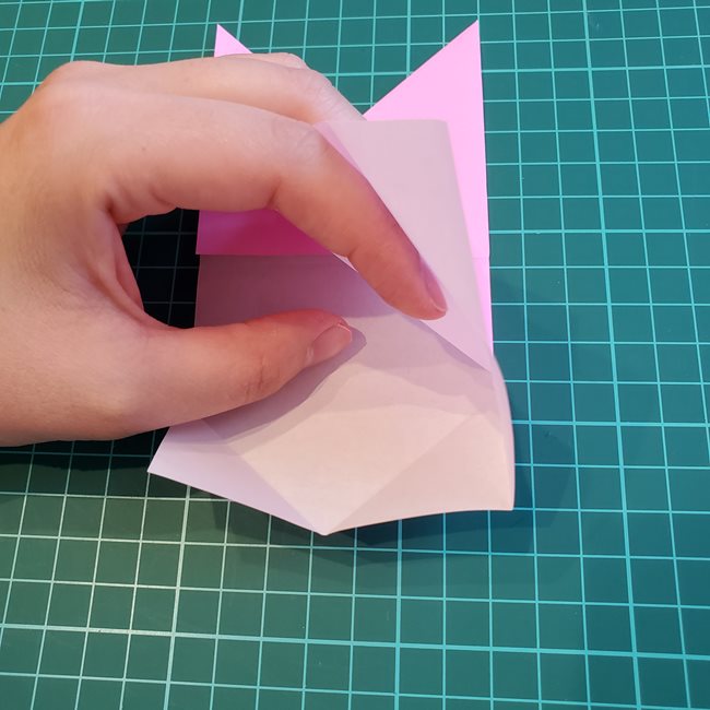 折り紙の花 簡単一枚のチューリップの作り方折り方(14)