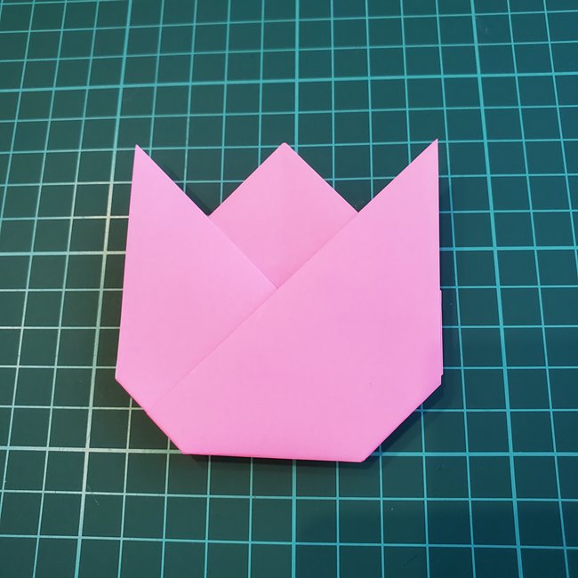 折り紙の花 簡単一枚のチューリップの作り方折り方(19)
