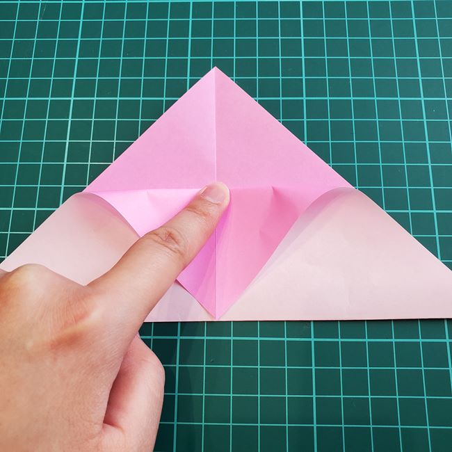 折り紙の花 簡単に一枚で桜をつくる作り方折り方(5)