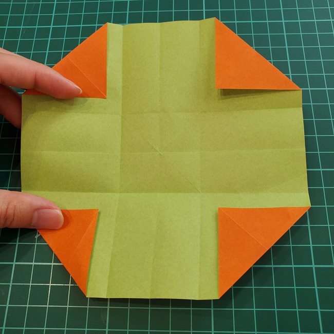 折り紙の麦わら帽子 かぶれる立体的な作り方折り方②立体(3)