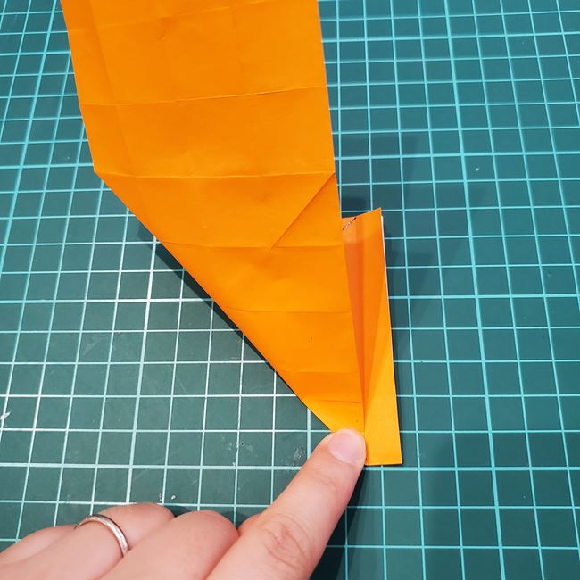 カブトムシの折り紙 かわいい動く作り方折り方①折り筋(21)