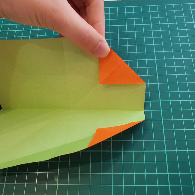 折り紙の麦わら帽子 かぶれる立体的な作り方折り方①円形(14)