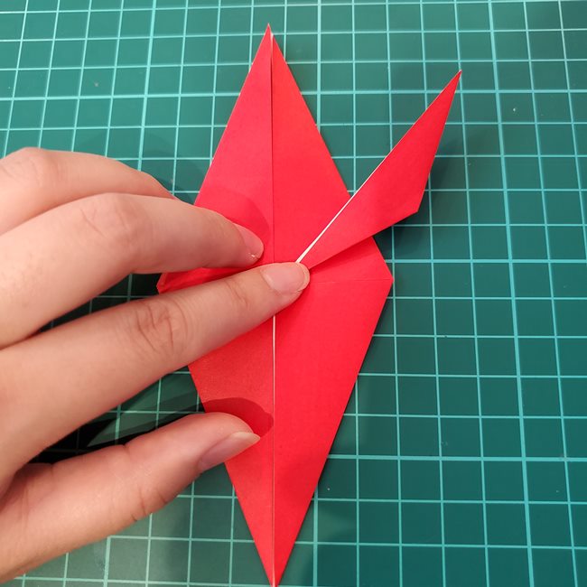 紅葉もみじの折り紙 難しい作り方折り方②葉っぱ(6)