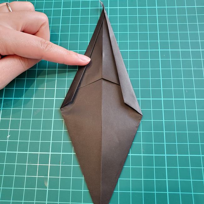 ヘラクレスカブトムシの折り紙 簡単な作り方折り方①頭(6)