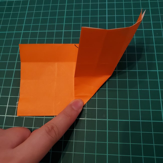 カブトムシの折り紙 かわいい動く作り方折り方①折り筋(13)