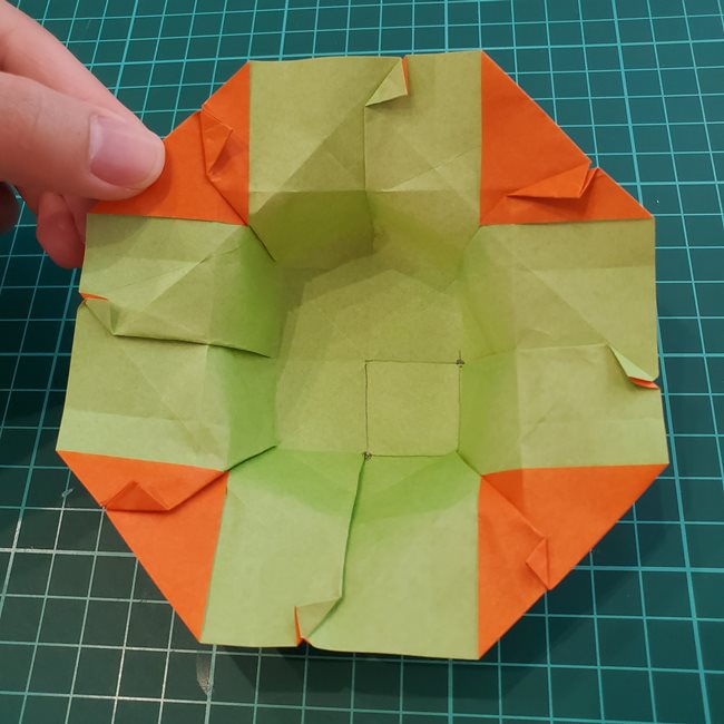 折り紙の麦わら帽子 かぶれる立体的な作り方折り方②立体(23)