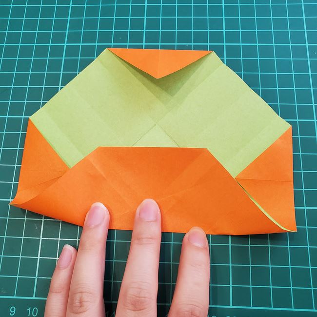 折り紙の麦わら帽子 かぶれる立体的な作り方折り方②立体(5)