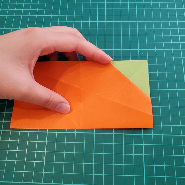 折り紙の麦わら帽子 かぶれる立体的な作り方折り方①円形(13)