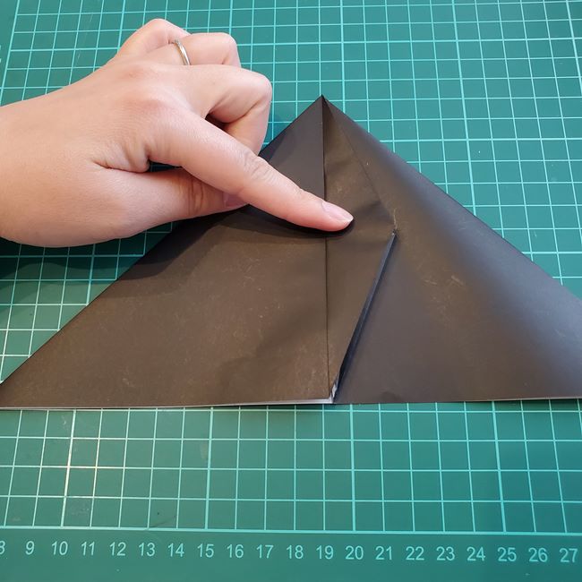 ヘラクレスオオカブトの折り紙 カブトムシをリアルに一枚でつくる折り方作り方②折り筋(38)