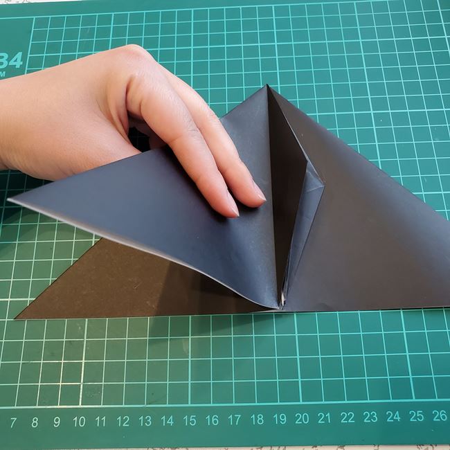 ヘラクレスオオカブトの折り紙 カブトムシをリアルに一枚でつくる折り方作り方②折り筋(39)