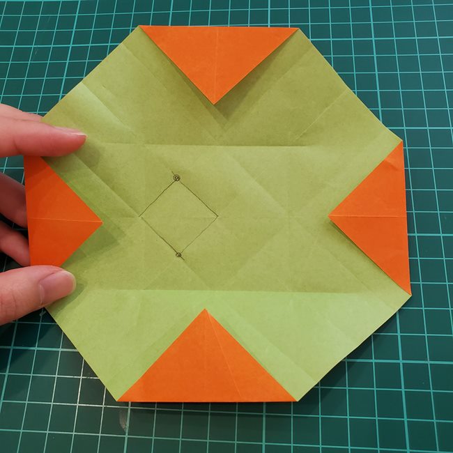 折り紙の麦わら帽子 かぶれる立体的な作り方折り方②立体(6)