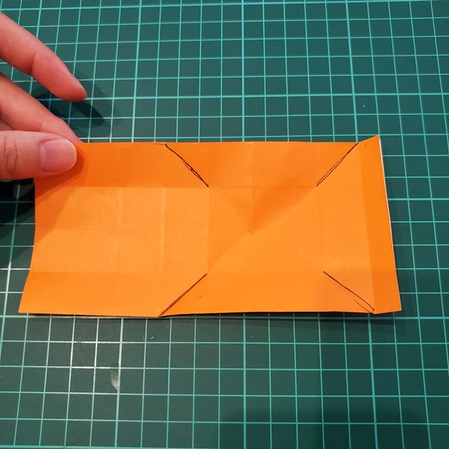カブトムシの折り紙 かわいい動く作り方折り方①折り筋(23)