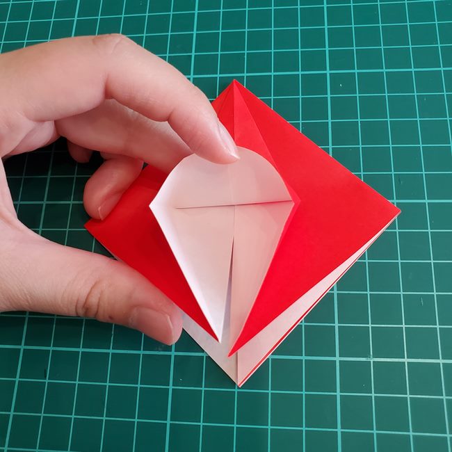 折り紙 ひし形のもみじ(平面)の簡単な折り方作り方①基本(18)