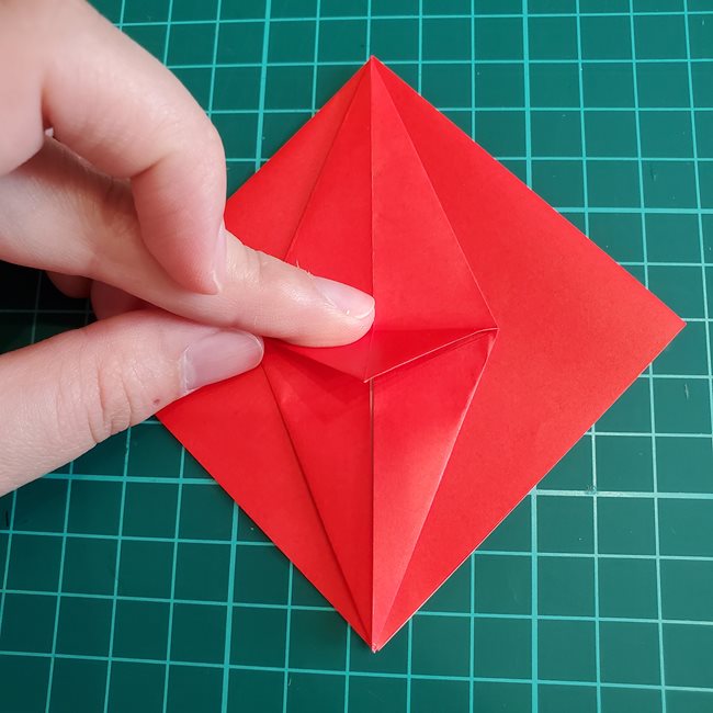 折り紙 ひし形のもみじ(平面)の簡単な折り方作り方①基本(20)