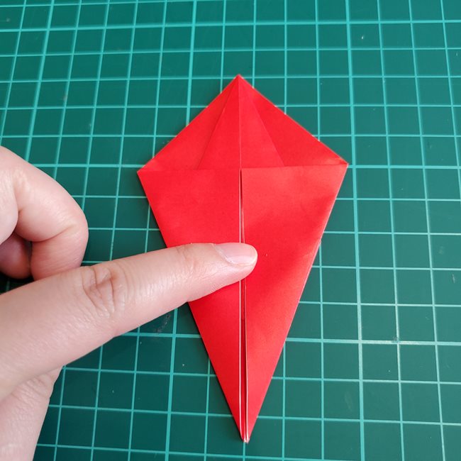 折り紙 ひし形のもみじ(平面)の簡単な折り方作り方①基本(24)