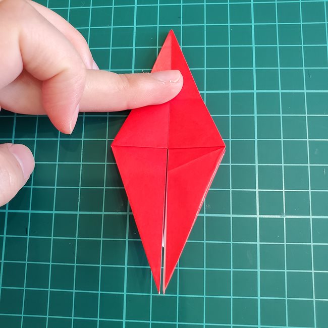 折り紙 ひし形のもみじ(平面)の簡単な折り方作り方②葉っぱ(12)