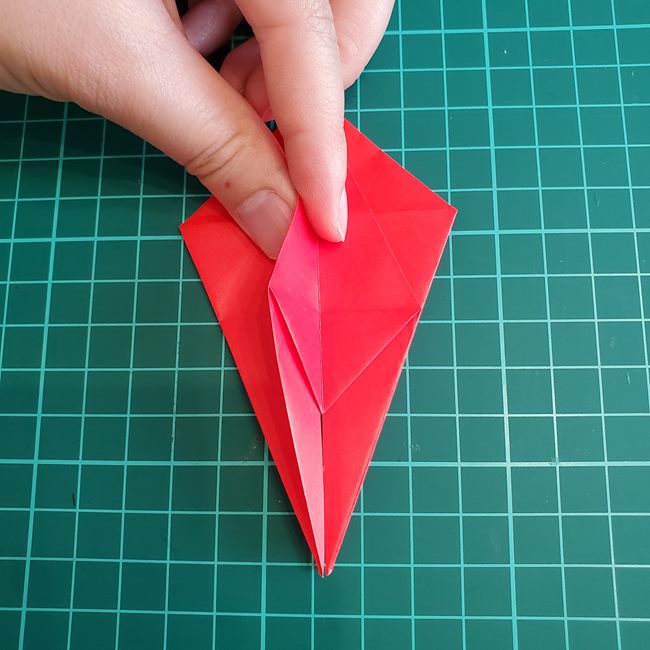 折り紙 ひし形のもみじ(平面)の簡単な折り方作り方②葉っぱ(2)