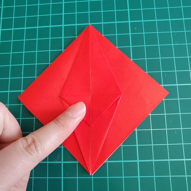 折り紙 ひし形のもみじ(平面)の簡単な折り方作り方①基本(23)