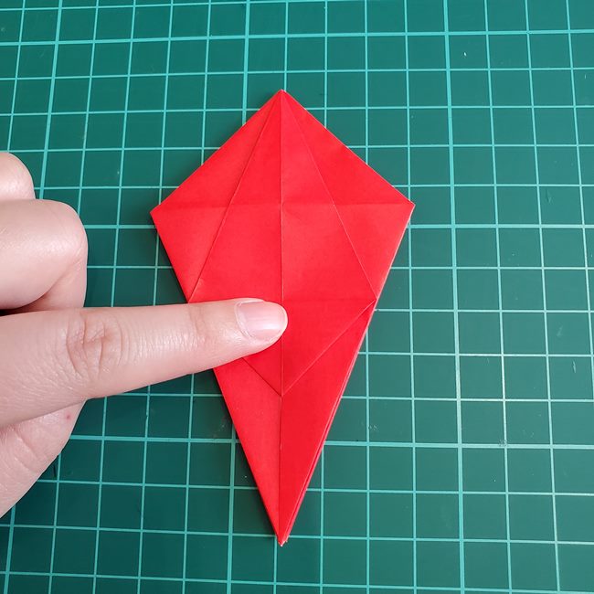 折り紙 ひし形のもみじ(平面)の簡単な折り方作り方①基本(34)