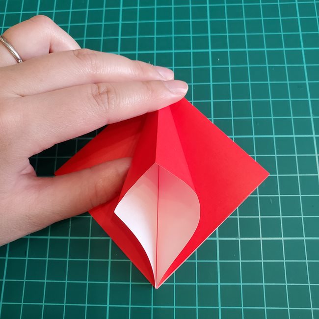 折り紙 ひし形のもみじ(平面)の簡単な折り方作り方①基本(14)