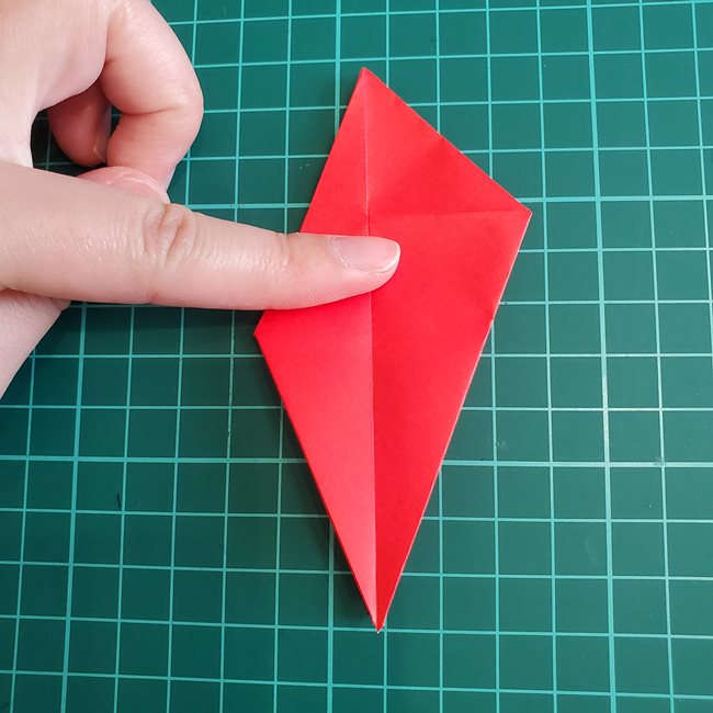 折り紙 ひし形のもみじ(平面)の簡単な折り方作り方②葉っぱ(8)