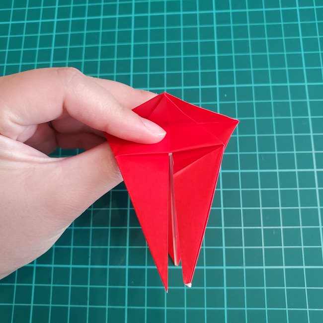 折り紙 ひし形のもみじ(平面)の簡単な折り方作り方①基本(32)