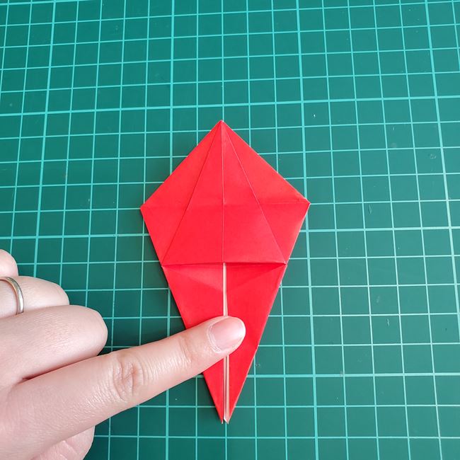 折り紙 ひし形のもみじ(平面)の簡単な折り方作り方①基本(33)