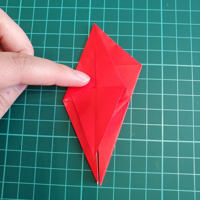 折り紙 ひし形のもみじ(平面)の簡単な折り方作り方②葉っぱ(7)
