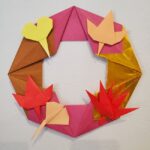 折り紙でもみじのリースの作り方折り方｜壁面飾りを工作してみた♪