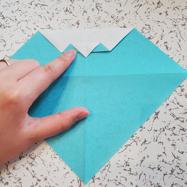 富士山の折り紙を平面でつくる折り方作り方(9)