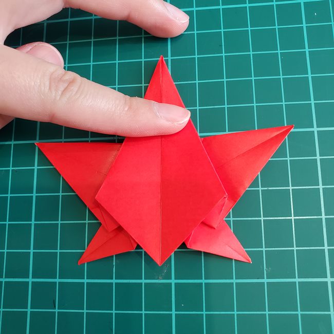 折り紙 ひし形のもみじ(平面)の簡単な折り方作り方②葉っぱ(21)