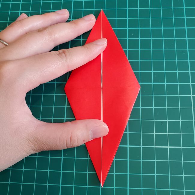 折り紙 ひし形のもみじ(平面)の簡単な折り方作り方①基本(28)