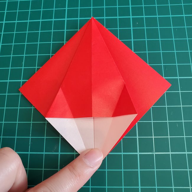 折り紙 ひし形のもみじ(平面)の簡単な折り方作り方①基本(17)