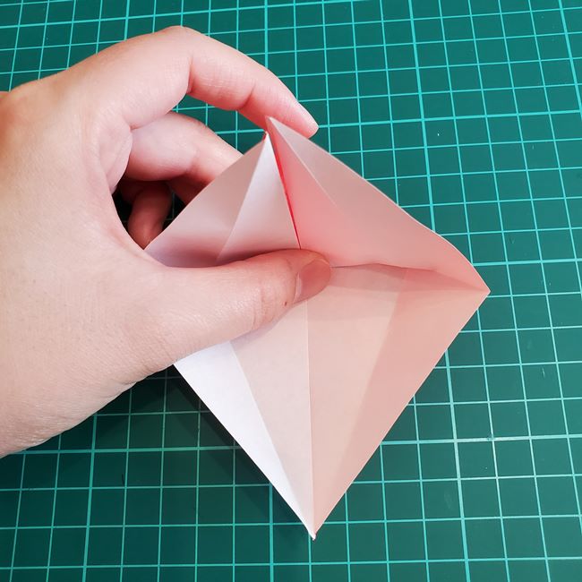 折り紙 ひし形のもみじ(平面)の簡単な折り方作り方①基本(27)