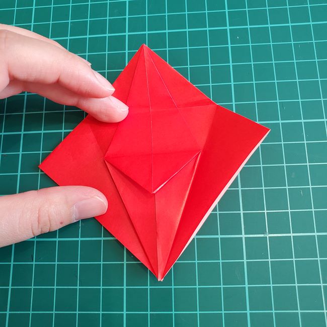 折り紙 ひし形のもみじ(平面)の簡単な折り方作り方①基本(26)