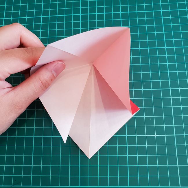 折り紙 ひし形のもみじ(平面)の簡単な折り方作り方①基本(10)