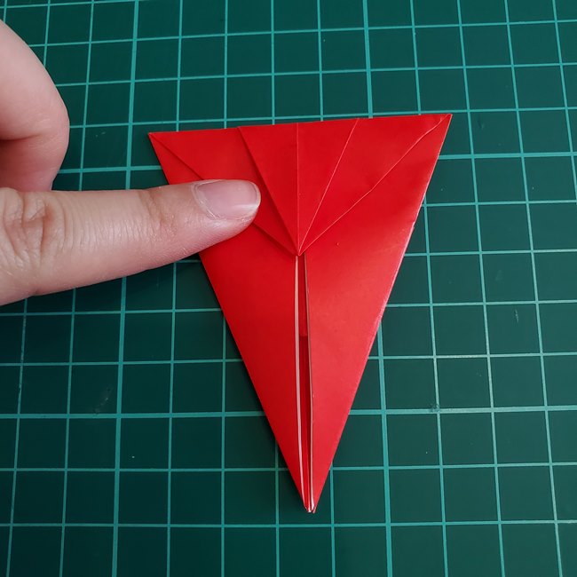 折り紙 ひし形のもみじ(平面)の簡単な折り方作り方①基本(25)